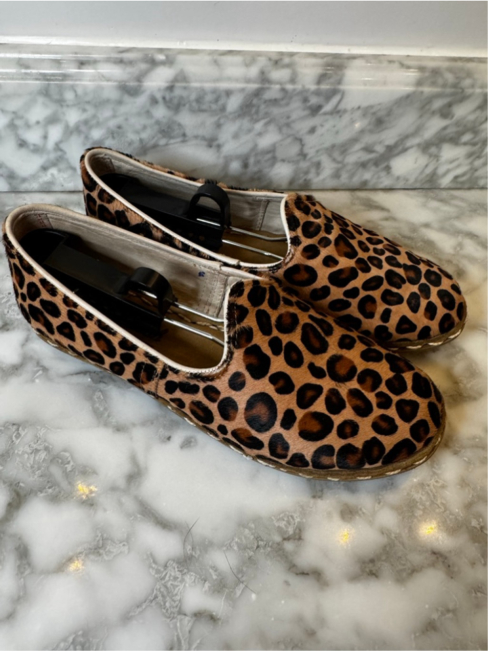 Sabah Leopard Hair Calf Slip On Loafers Flats Women’s EU 38 W Leather